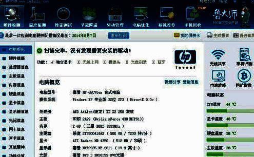 鲁大师硬件检测结束显示电脑配置截图