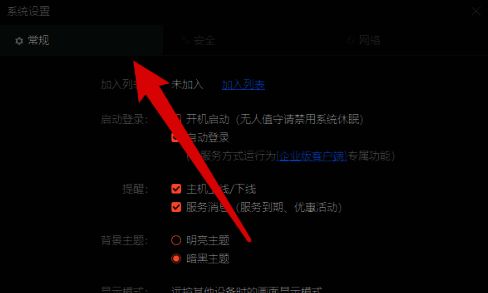 向日葵远程控制常规选项窗口界面