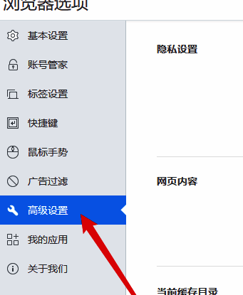 2345加速浏览器高级设置选项