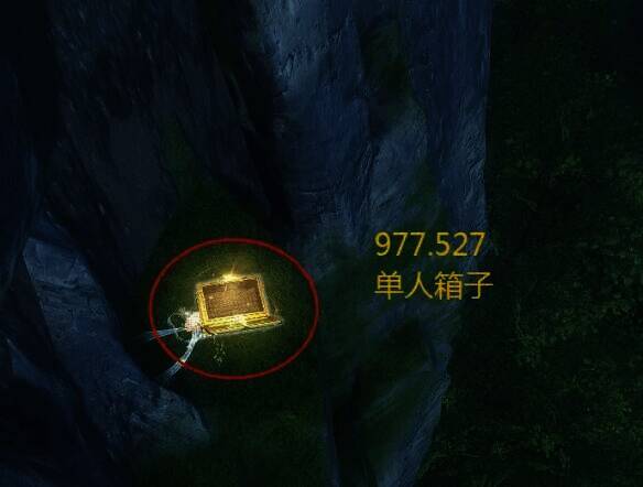 山崖空地上金箱子位置图