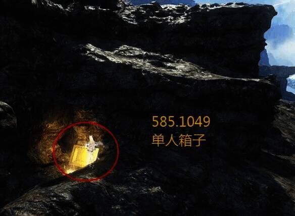 烛阴山营地左下岩石角落金箱子位置图