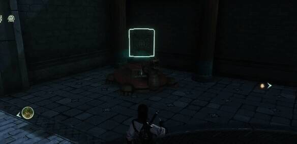 过门后左边乌龟及石头的场景