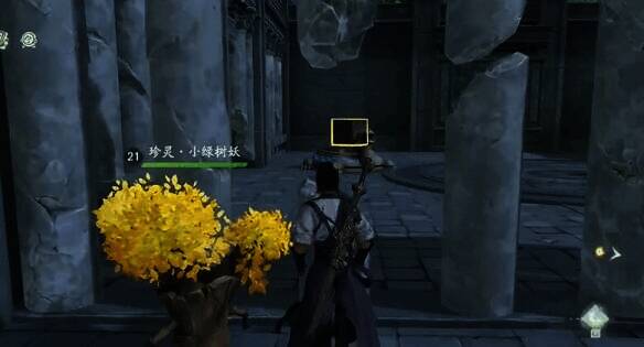 缺口处及对面石头的场景