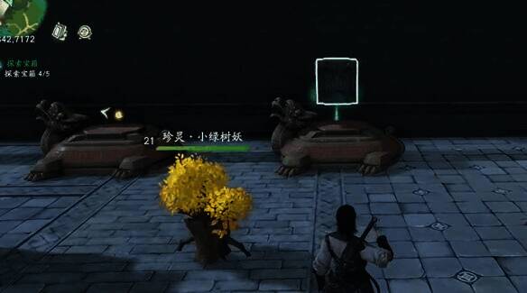 墙边乌龟及石头的场景