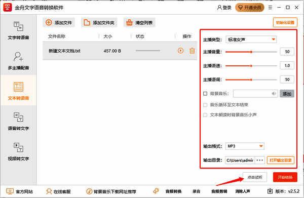 语音设置及格式选择界面图