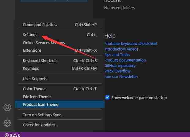 选择Settings界面