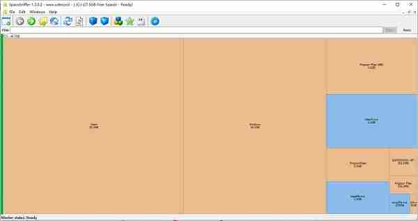 C盘关键文件夹空间占用情况示例图