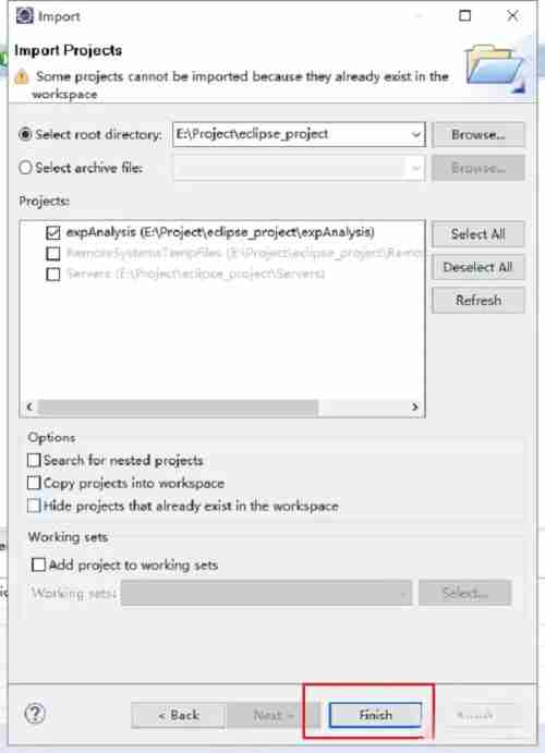 点击完成按钮开始导入项目的图片
