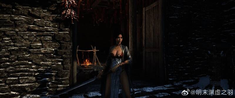 《明末:渊虚之羽》此前发布的性感女主截图画面