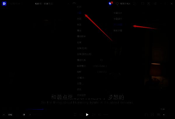 恒星播放器添加字幕选项截图