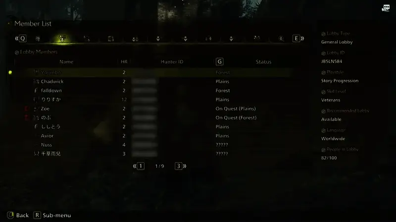 《怪物猎人：荒野》操作界面的另一截图