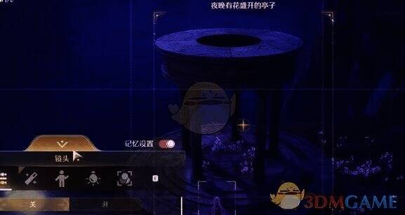 拍摄夜晚有花的亭子