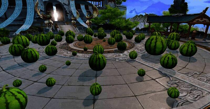 玩家在游戏中种西瓜画面