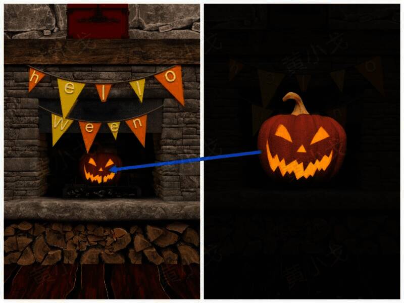 打开壁炉门获得南瓜灯