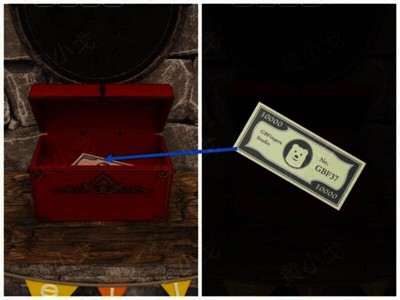 打开箱子获得钞票