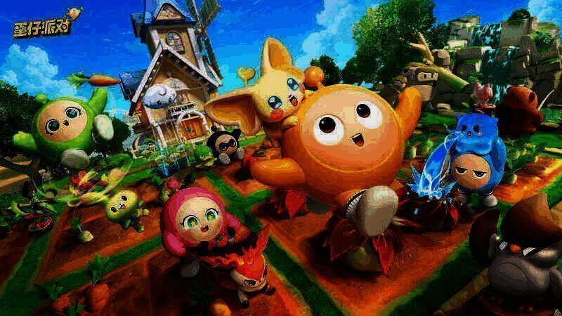 蛋仔在艾比农场种植作物画面