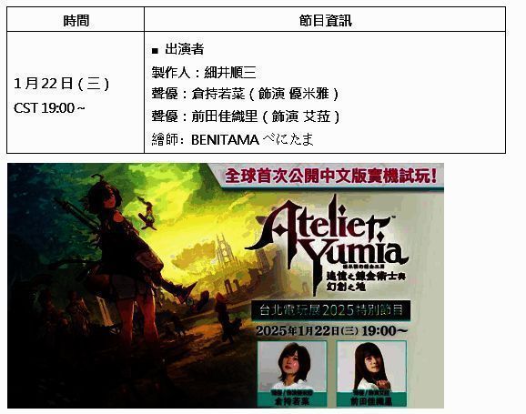 优米雅的炼金工房特别节目图片