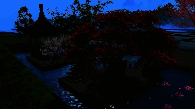 庭院内道路与树木景观