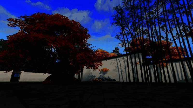 庭院内月洞门景观