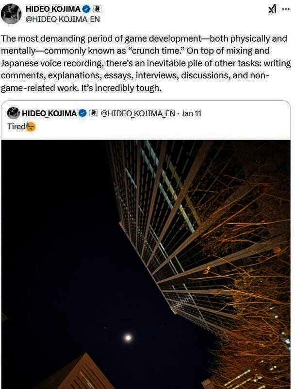 小岛秀夫工作场景示意