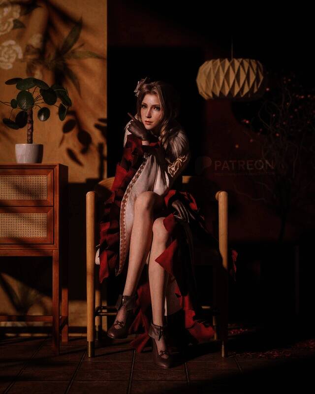 《最终幻想7》蒂法和爱丽丝的3D图