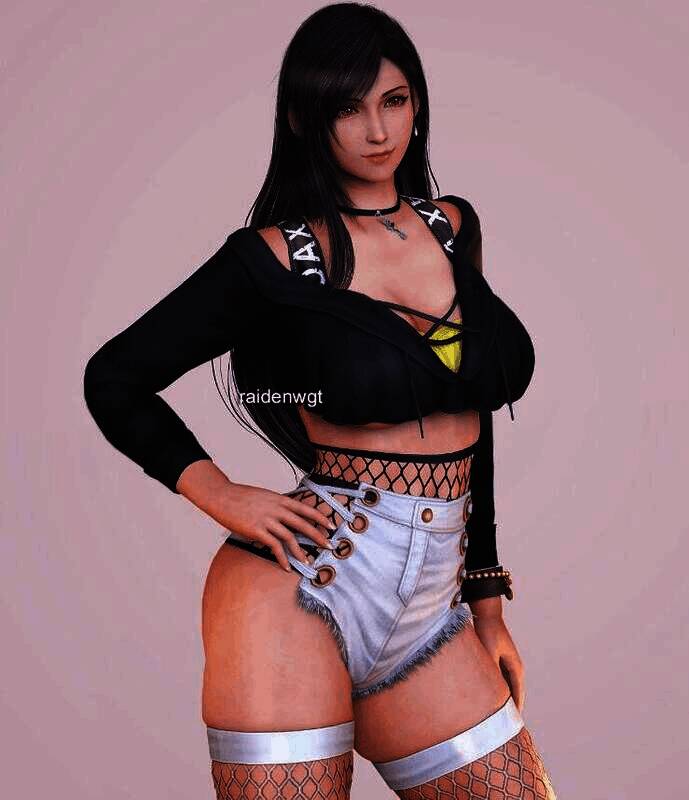 《最终幻想7》蒂法和爱丽丝的3D图