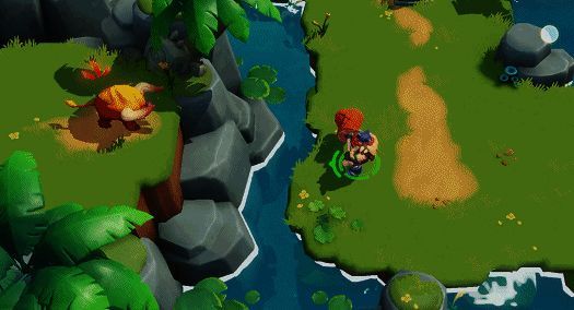 《野蛮人大作战2》关卡中野牛冲击玩家画面