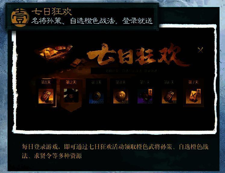 《三国:谋定天下》开服七日狂欢活动展示图