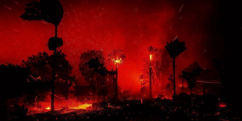 加州山火现场图片