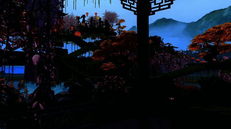 丷鸾语丶少侠家园整体景观,浮岛与湖泊相映成趣