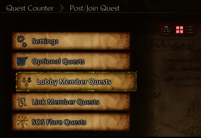 《怪物猎人:荒野》选择任务相关界面