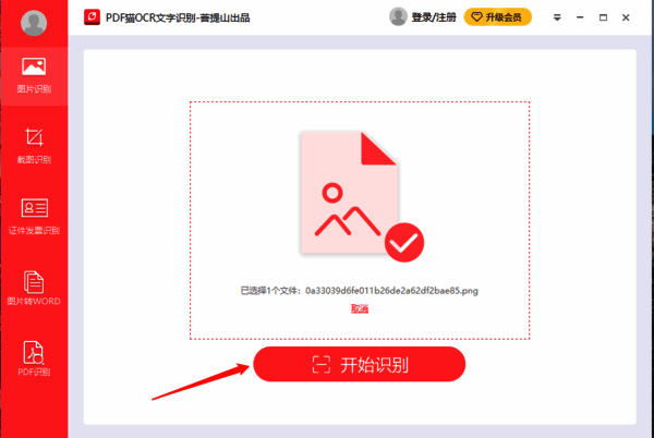 点击开始识别按钮界面