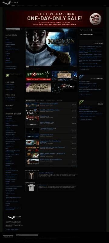 Steam 2009年商店页面