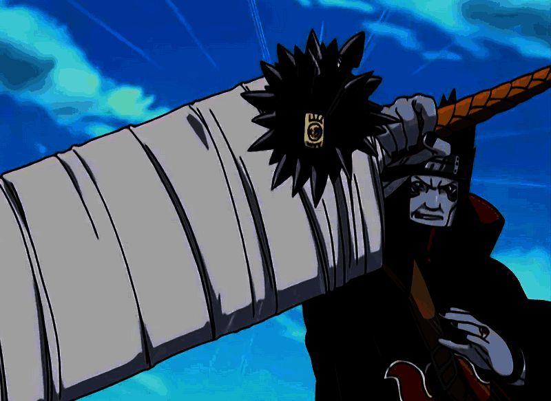 天天与干柿鬼鲛战斗图