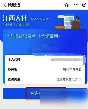 查询我的权益单后自助下载打印界面