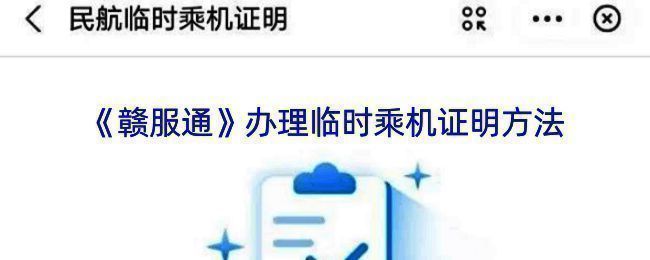 临时乘机证明办理相关页面示例图