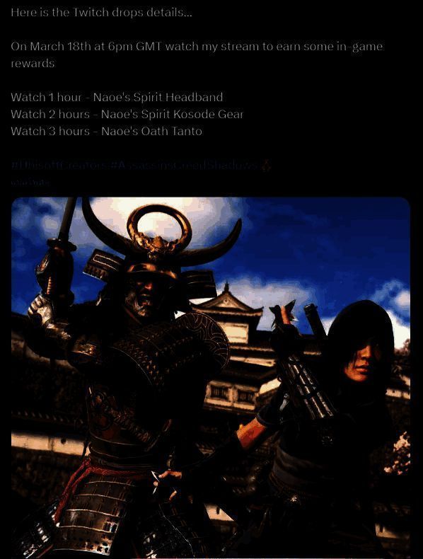 《刺客信条:影》Twitch联动相关图片4