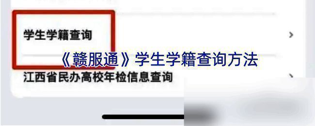 赣服通查询学籍相关页面示例