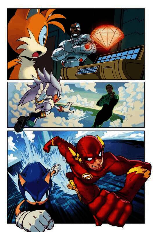 正义联盟与刺猬索尼克漫画分镜画面之二