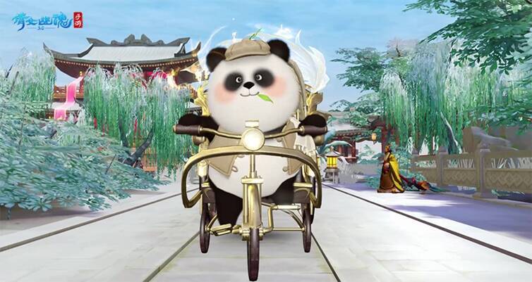 大熊猫师傅蹬车图