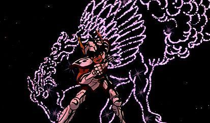 星矢穿上天马座圣衣的画面