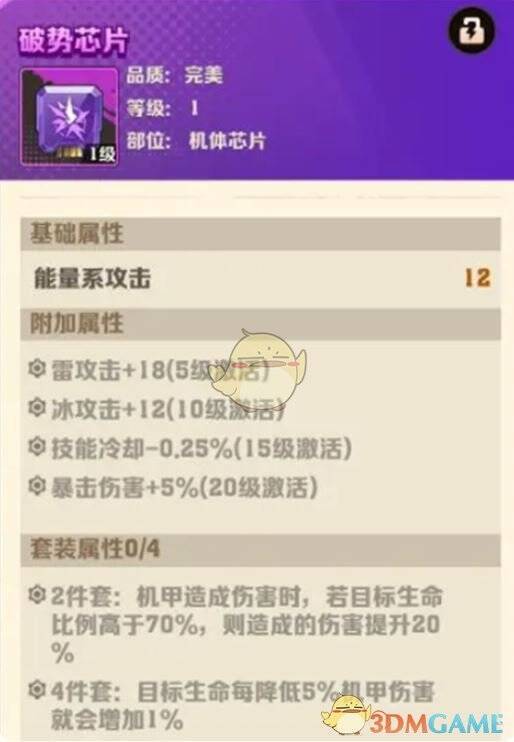 向僵尸开炮破势芯片套装属性展示