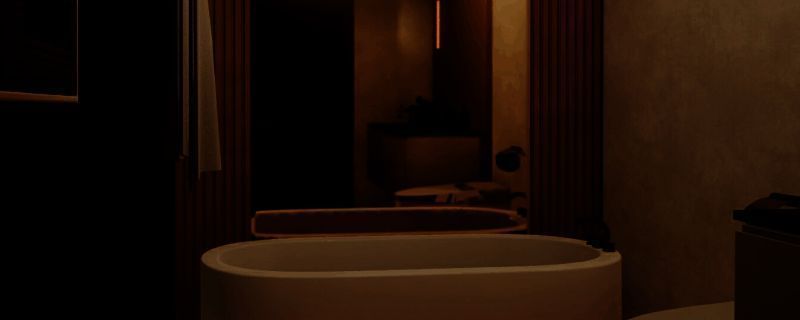 《inZOI》酒店风格浴室房间外观图