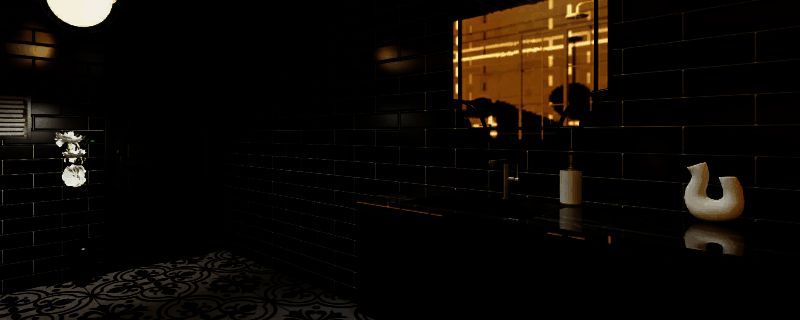 inZOI黑色时尚浴室房间外观