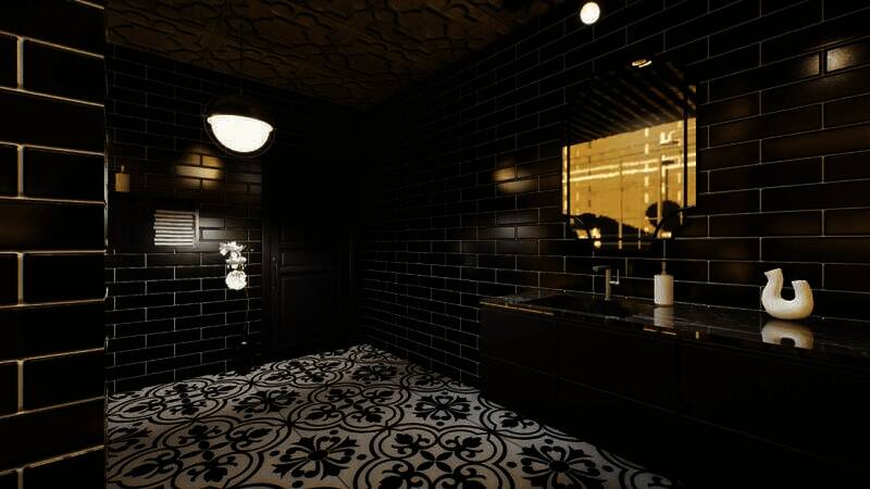 inZOI黑色时尚浴室房间使用教程图2