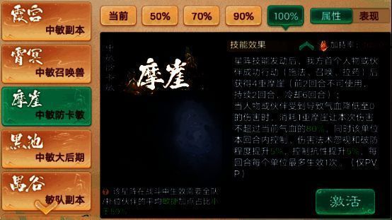 《大话西游》手游星阵属性加成示意图