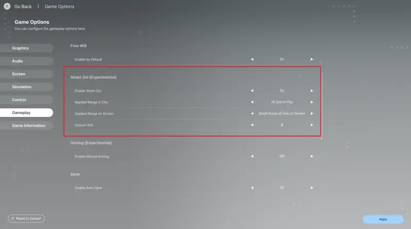 《inZOI(云族裔)》开启智能Zoi步骤图片