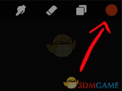 画图界面右上角颜色栏显示所选颜色的界面图