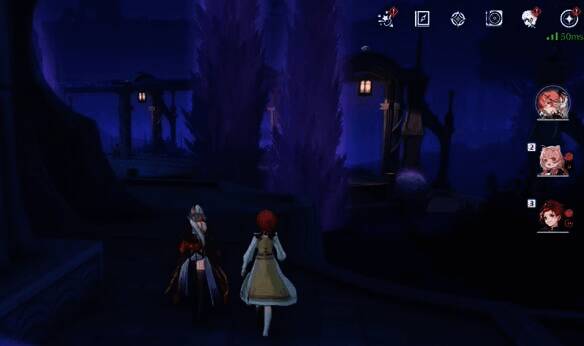 《鸣潮》幽夜幻梦任务中和少女一起走的场景