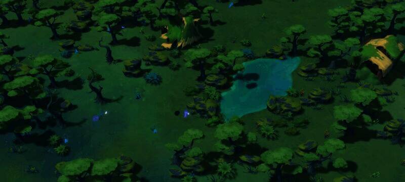 游戏中居民在沼泽的场景